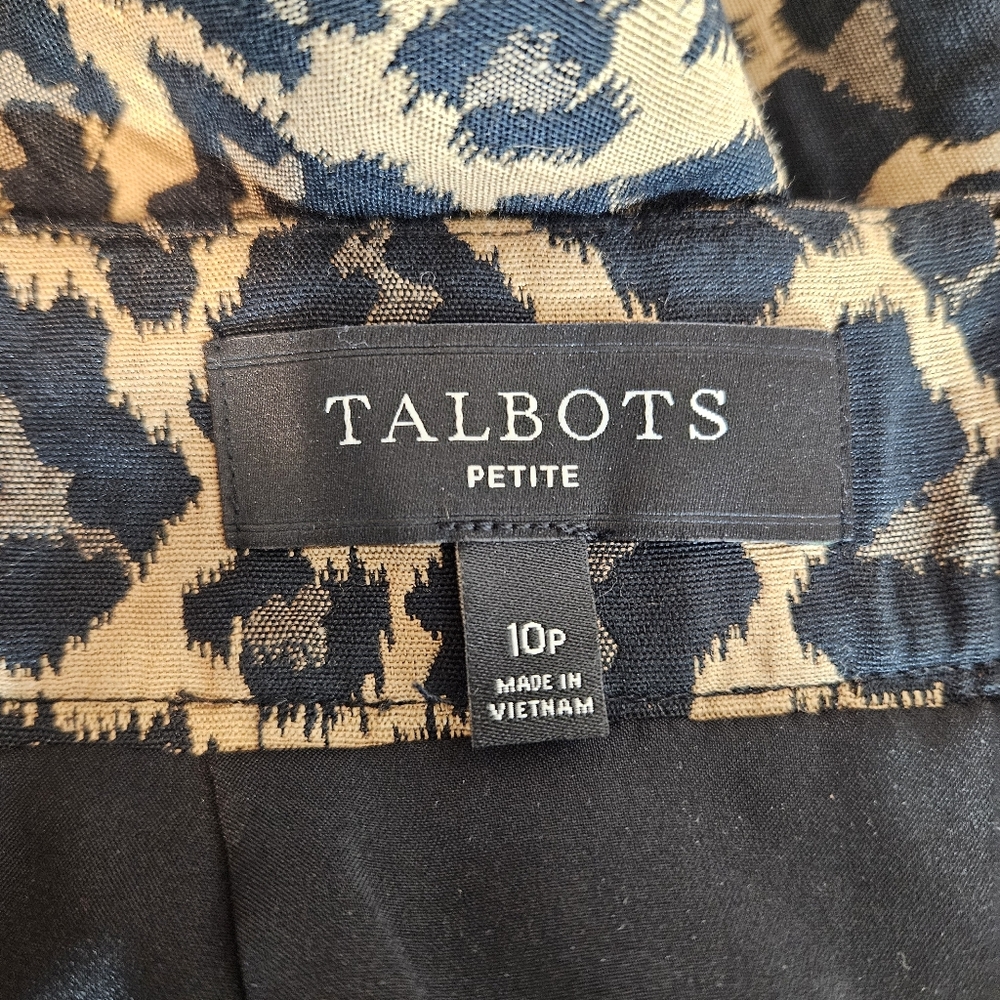 Talbots Cheetah Print A-Line Skirt 10P Canvas Petite Leopard Above Knee - Picture 12 of 14